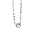 レディース ステンレス ネックレス 1ポイント ジルコニア ゴールド シルバー カラー【SALE セール アクセサリー アクセ】
