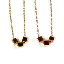 レディース ステンレス ネックレス 立方体 キューブ ゴールド ピンクゴールド カラー【SALE セール アクセサリー アクセ】
