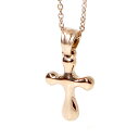 ステンレス ネックレス プレート ボーン 骨 クロス ピンクゴールド カラー 【ネックレス レディース メンズ SALE セール アクセサリー アクセ】