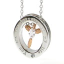 ステンレス ネックレス リング エンジェル ジルコニア ピンクゴールド カラー【ネックレス レディース メンズ SALE セール アクセサリー アクセ】