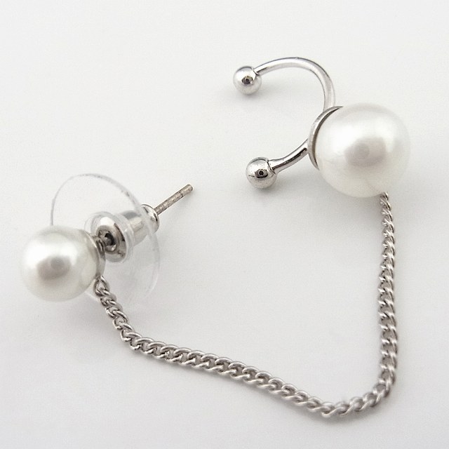 イヤーカフ パールイミテーション 左耳用 シルバー ゴールドカラー【イヤカフ レディース Ladies SALE セール アクセサリー アクセ CZ ジルコニア...