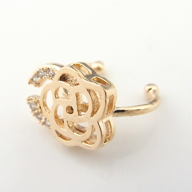 イヤーカフ クラウン フラワー C 両耳兼用 ゴールド シルバー カラー【イヤカフ レディース Ladies SALE セール アクセサリー アクセ CZ ジル...