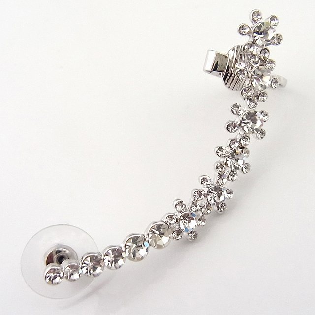 イヤーカフ 花 フラワー 6連 左耳用 ゴールド シルバー カラー【イヤカフ レディース Ladies SALE セール アクセサリー アクセ CZ ジルコニア...