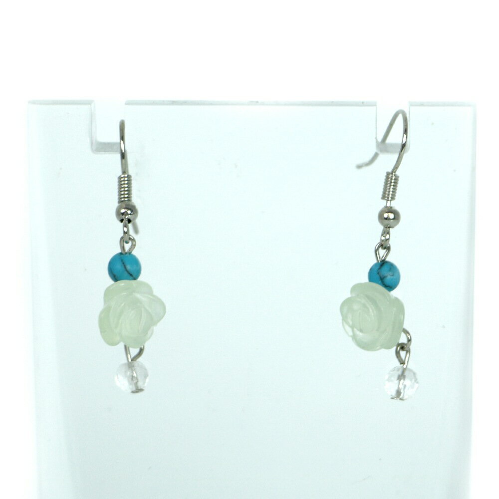 プレナイトプチローズピアス【天然石・パワーストーン】