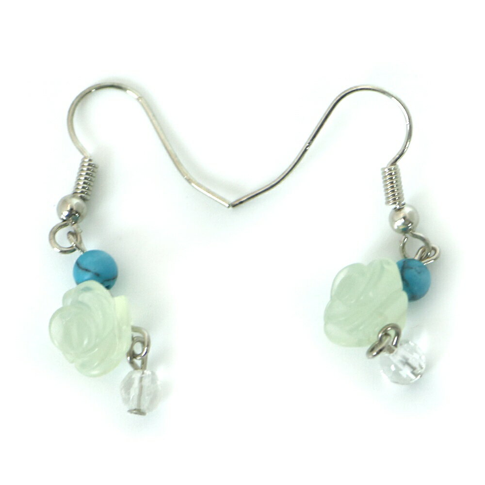 プレナイトプチローズピアス【天然石・パワーストーン】