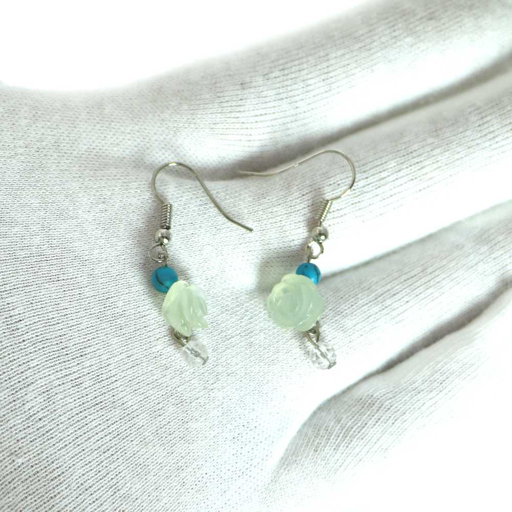 プレナイトプチローズピアス【天然石・パワーストーン】