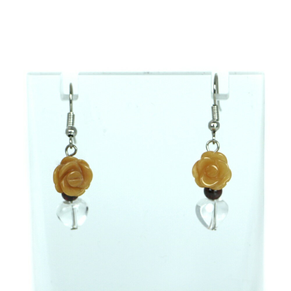 アラゴナイトプチローズピアス【天然石・パワーストーン・レディースピアス】