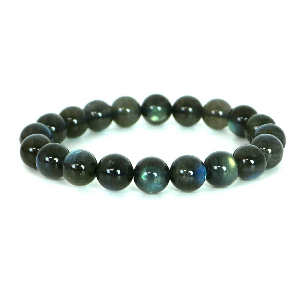 ブラックラブラドライト ハイクオリティー 1点もの ブレスレット 数珠 パワーストーン 天然石 アクセサリー ハンドメイド