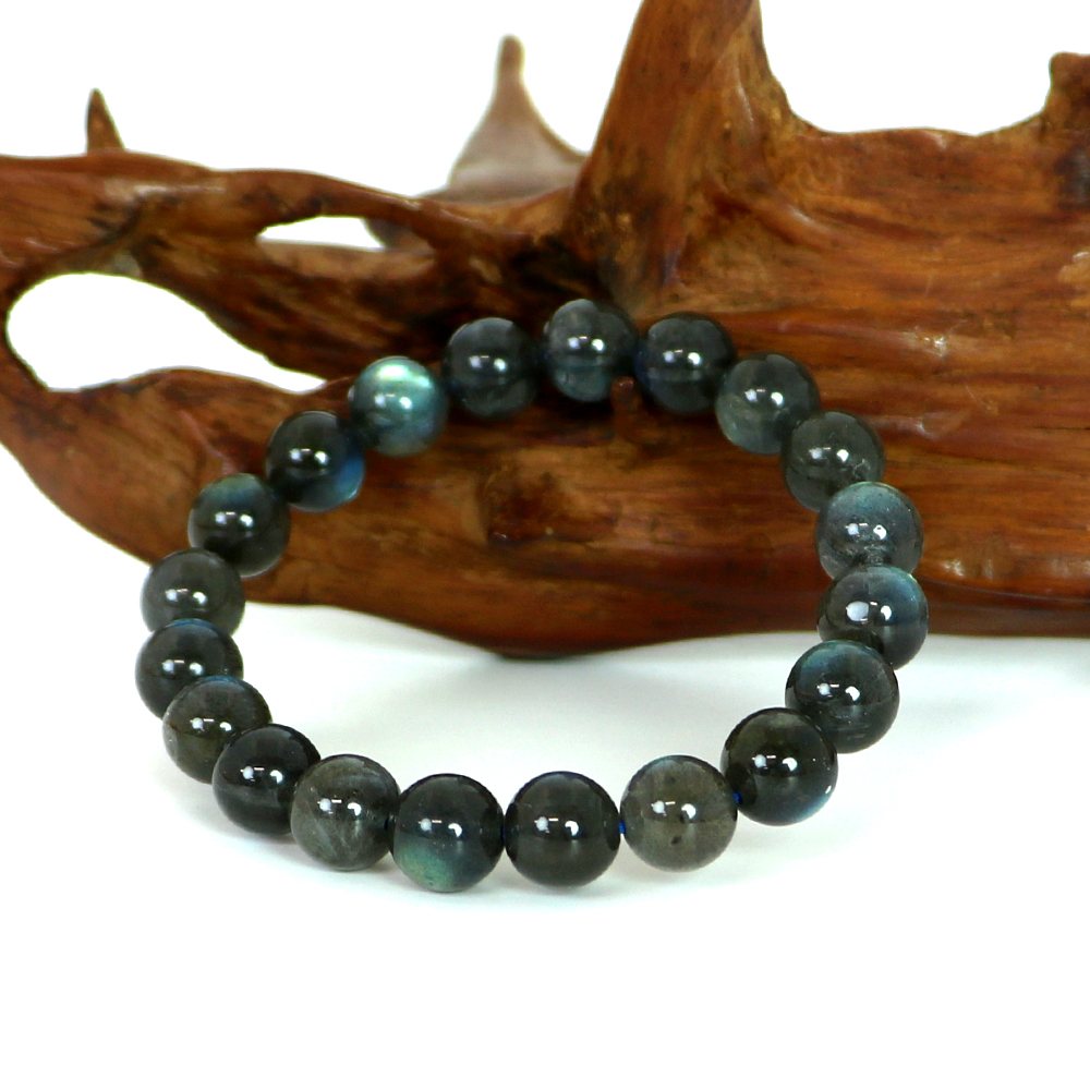 ブラックラブラドライト ハイクオリティー 1点もの ブレスレット 数珠 パワーストーン 天然石 アクセサリー ハンドメイド