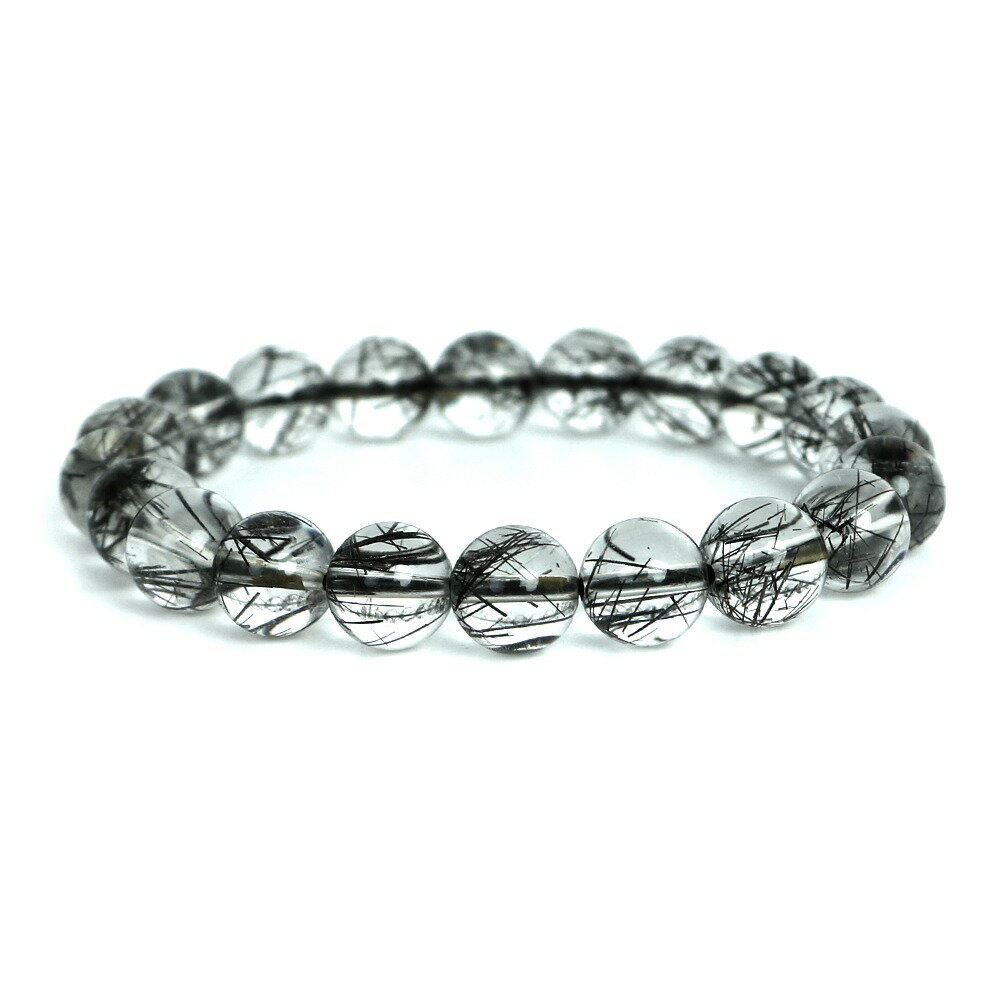 ブラックルチルクォーツ ハイクオリティー 1点もの ブレスレット 数珠 パワーストーン 天然石 アクセサリー ハンドメイド