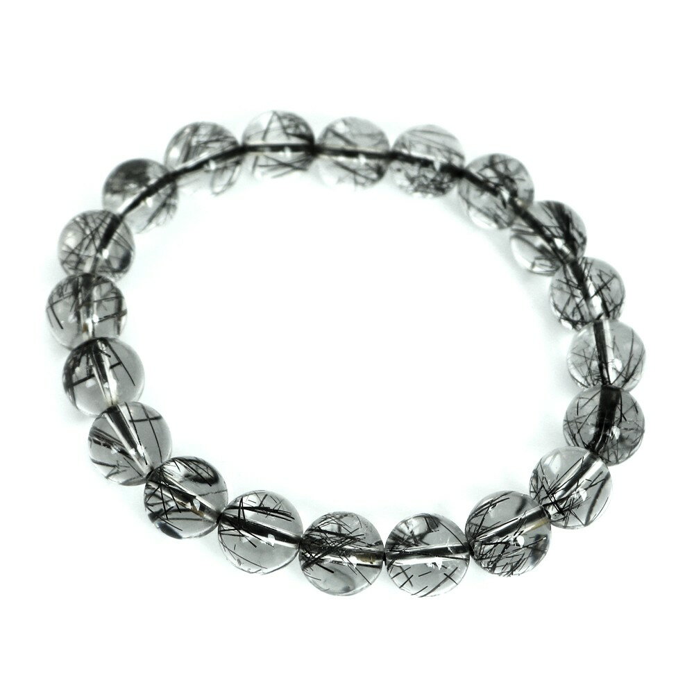 ブラックルチルクォーツ ハイクオリティー 1点もの ブレスレット 数珠 パワーストーン 天然石 アクセサリー ハンドメイド