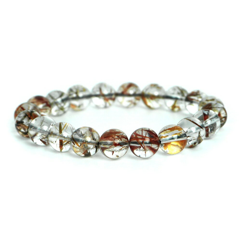 ブラウンルチルクォーツ ハイクオリティー 1点もの ブレスレット 数珠 パワーストーン 天然石 アクセサリー ハンドメイド