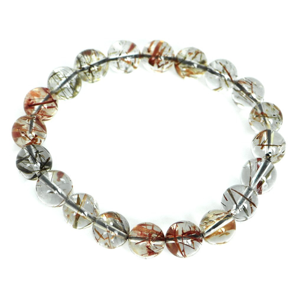 ブラウンルチルクォーツ ハイクオリティー 1点もの ブレスレット 数珠 パワーストーン 天然石 アクセサリー ハンドメイド