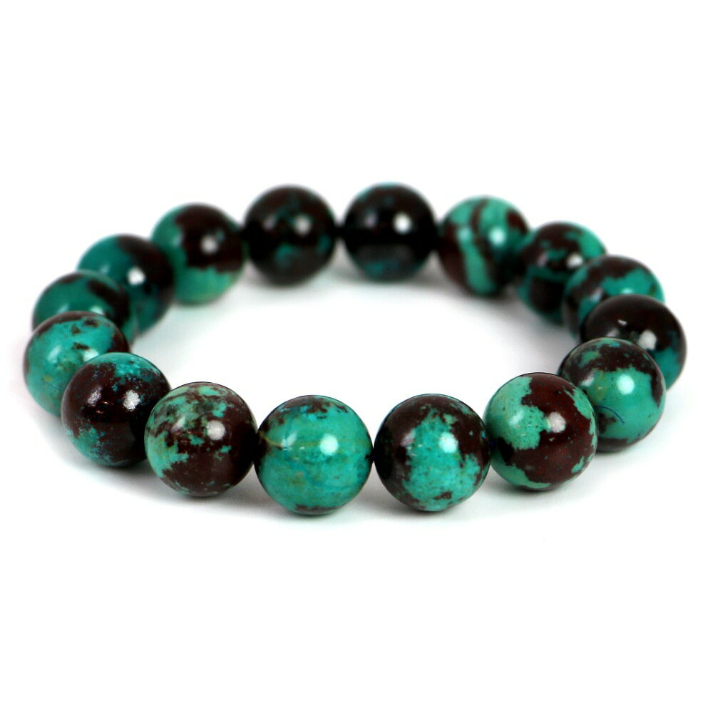クリソコラ ハイクオリティー 1点もの ブレスレット 数珠 パワーストーン 天然石 アクセサリー ハンドメイド