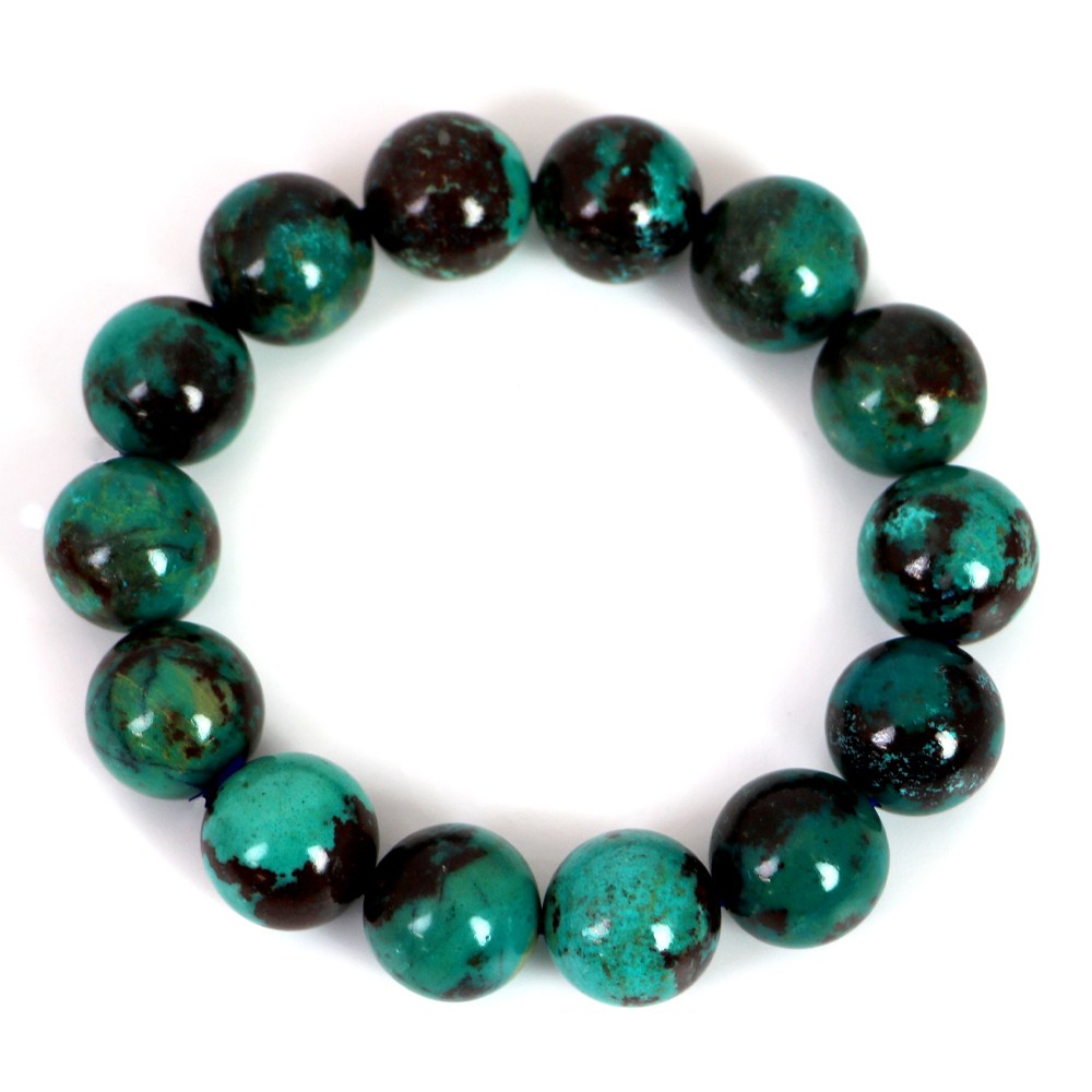 クリソコラ ハイクオリティー 1点もの ブレスレット 数珠 パワーストーン 天然石 アクセサリー ハンドメイド