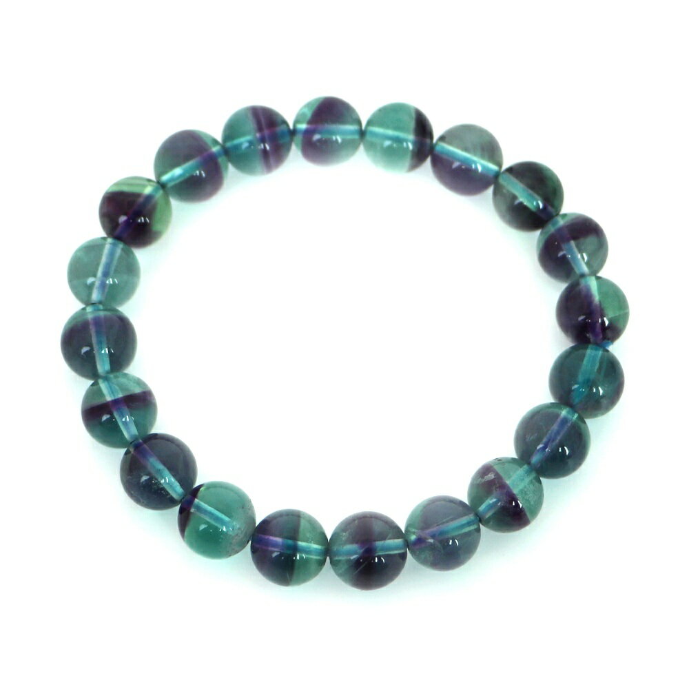 フローライト ハイクオリティー 1点もの ブレスレット 数珠 パワーストーン 天然石 アクセサリー ハンドメイド