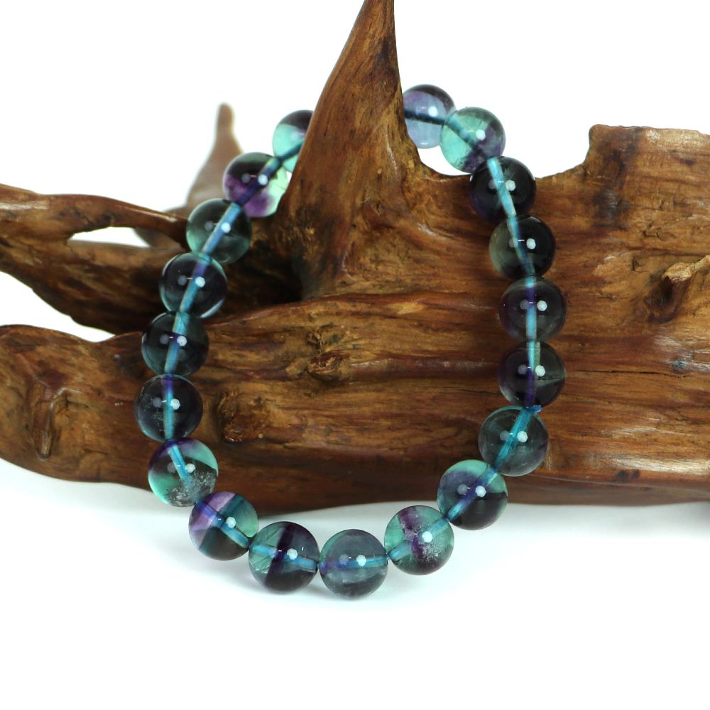 フローライト ハイクオリティー 1点もの ブレスレット 数珠 パワーストーン 天然石 アクセサリー ハンドメイド