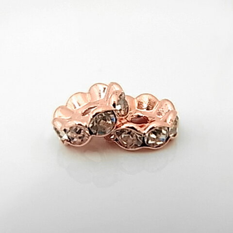 ロンデル/波型/ブラス×クリア【アクセサリーパーツ】