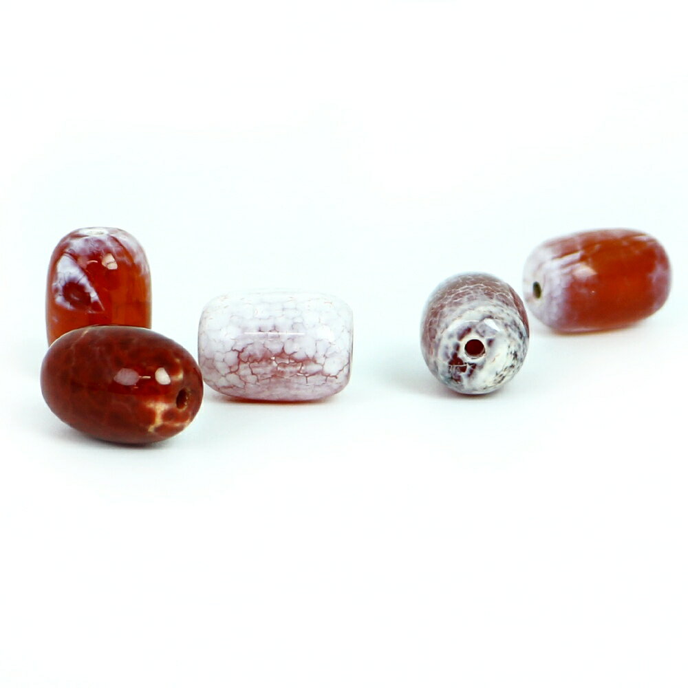 STC●5粒売り●ファイアアゲート【筒形】12×17mm【天然石 ビーズ パワーストーン】