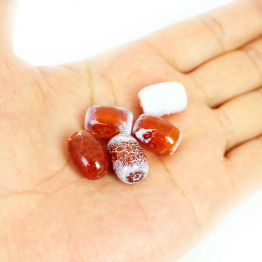 STC●5粒売り●ファイアアゲート【筒形】12×17mm【天然石 ビーズ パワーストーン】