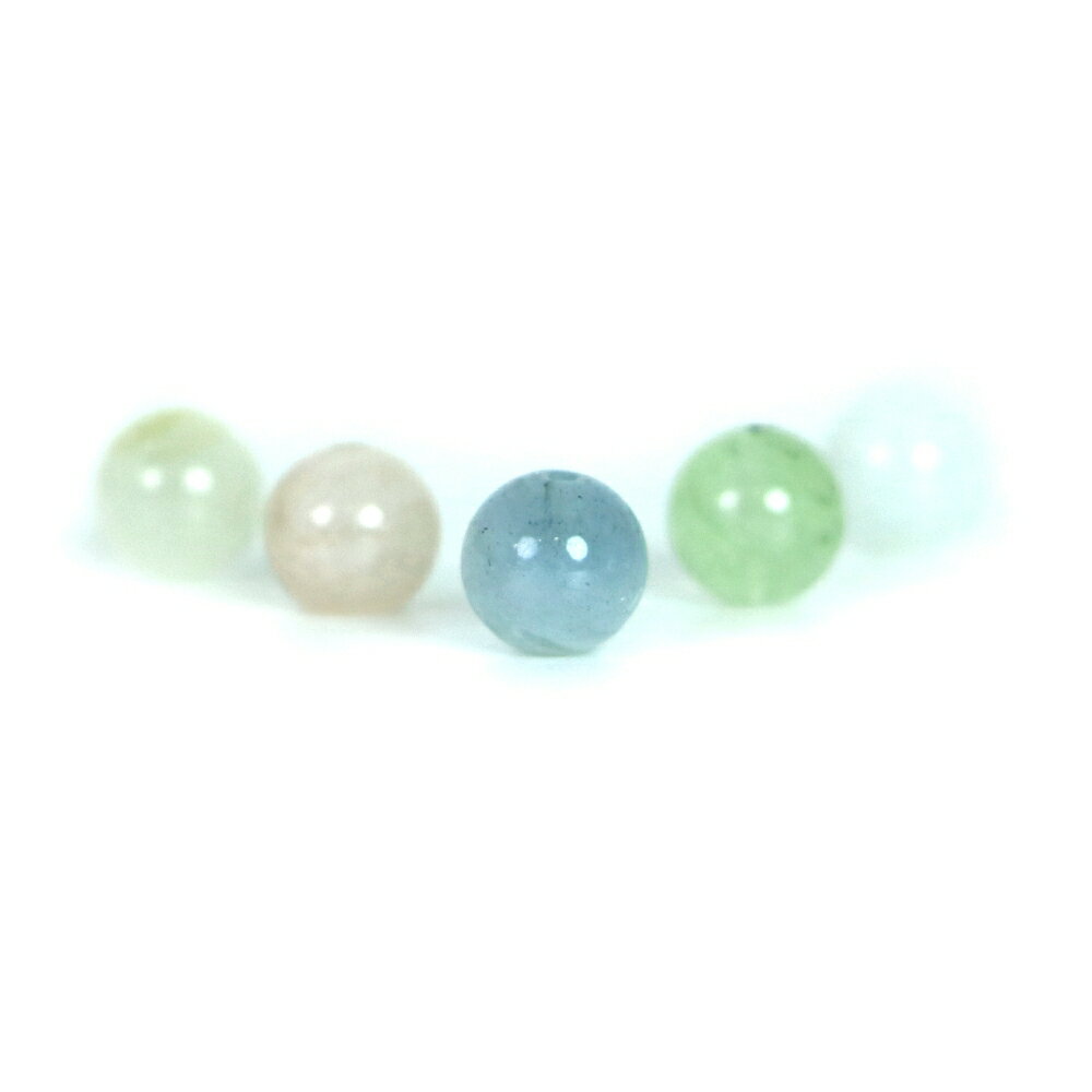 Rakuten - ●5粒売り●MIXベリル【丸玉】6mm【天然石 ビーズ パワーストーン】
