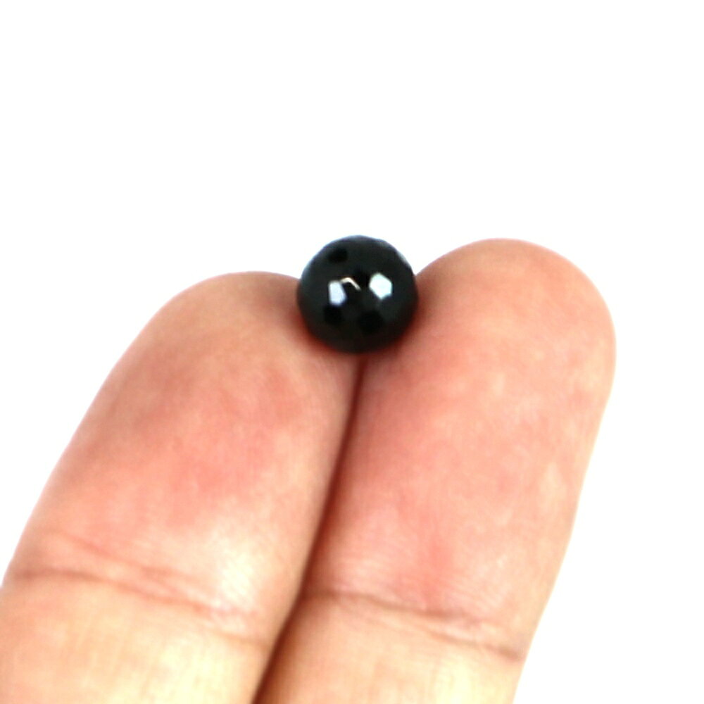 ●1粒売り●ブラックスピネル【多面カット】8mm【天然石 ビーズ パワーストーン】