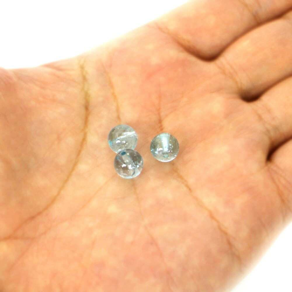●1粒売り●ブルートパーズ【丸玉】8mm【天然石 ビーズ パワーストーン】