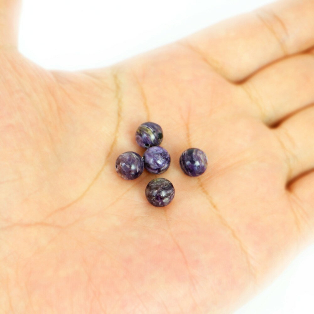 STC●5粒売り●チャロアイト【丸玉】8mm【天然石 ビーズ パワーストーン】