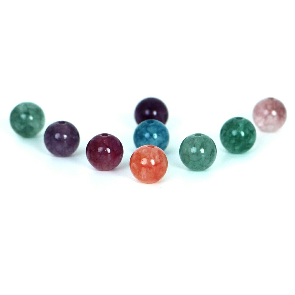 ●10粒売り●カラージェード(MIXカラー・染め)【丸玉】8mm【天然石 ビーズ パワーストーン】