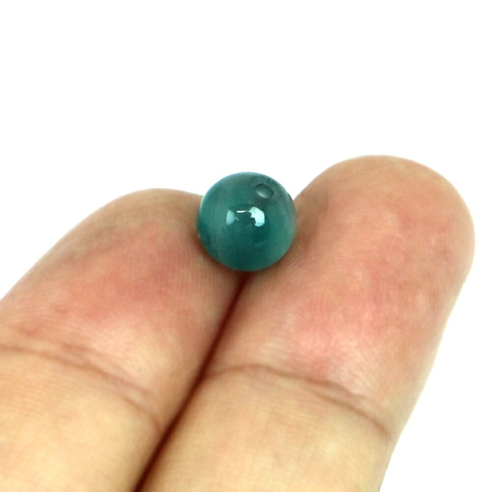 ●5粒売り●カラージェード(オーシャンブルーMIX・染め)【丸玉】8mm【天然石 ビーズ パワーストーン】