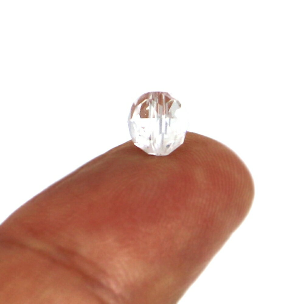 ●1粒売り●水晶（クリスタル）【ダイヤカット】6mm【天然石 ビーズ パワーストーン】