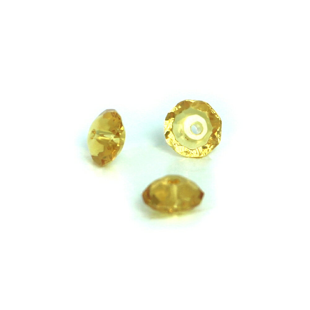 Rakuten - ●1粒売り●イエロークォーツ（合成水晶）【ボタンカット】4×8mm