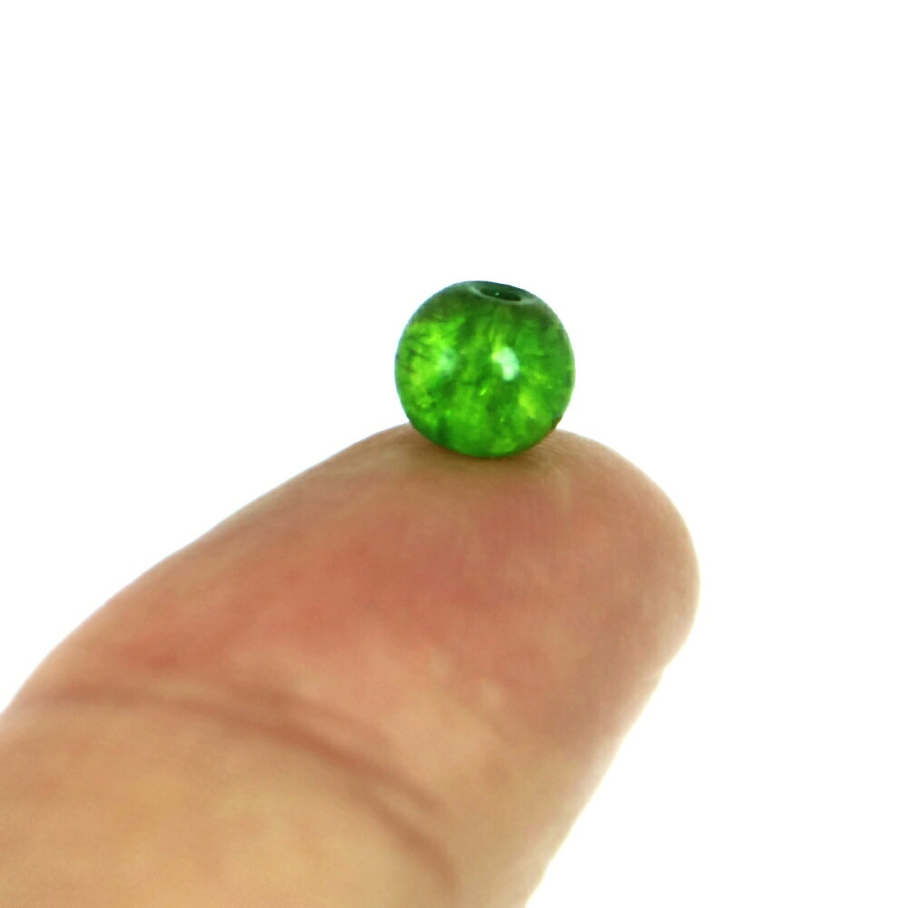 ●1粒売り●クォーツ（染め）グリーン【丸玉】6mm【天然石 ビーズ パワーストーン】