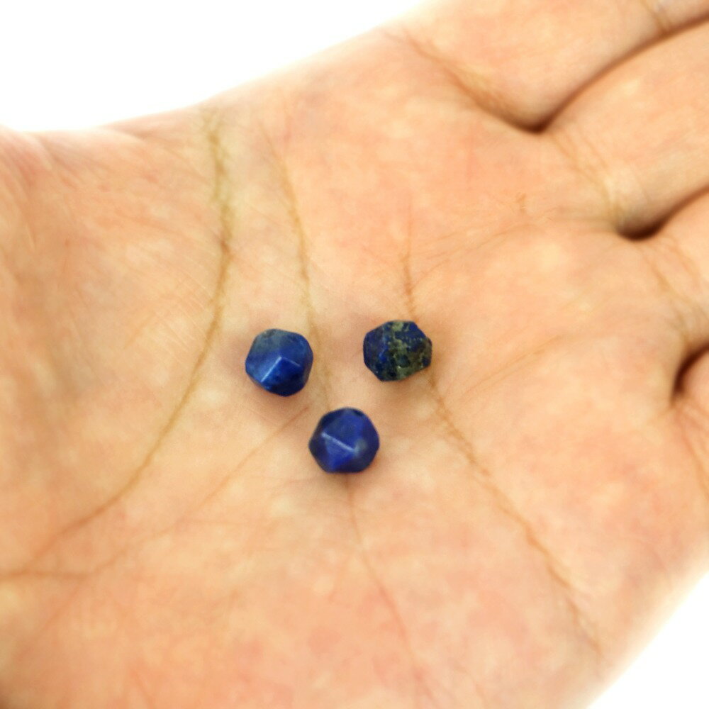 ●1粒売り●ラピスラズリ【ダイヤカット】7〜8mm【天然石 ビーズ パワーストーン】