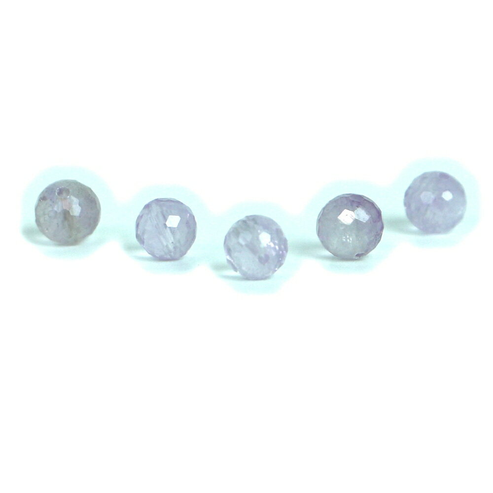 Rakuten - ●5粒売り●ラベンダーアメジスト【カット】6mm【天然石 ビーズ パワーストーン】