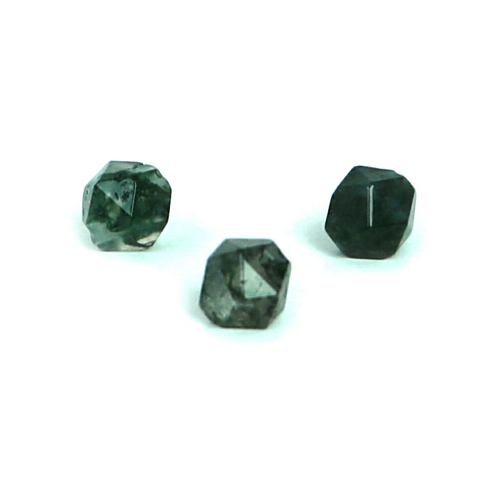 Rakuten - ●1粒売り●モスアゲート【ダイヤカット】6mm【天然石 ビーズ パワーストーン】