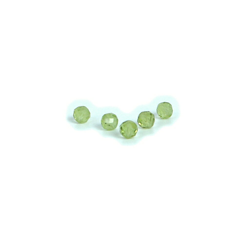 Rakuten - ●5粒売り●ペリドット【カット】4mm【天然石 ビーズ パワーストーン】
