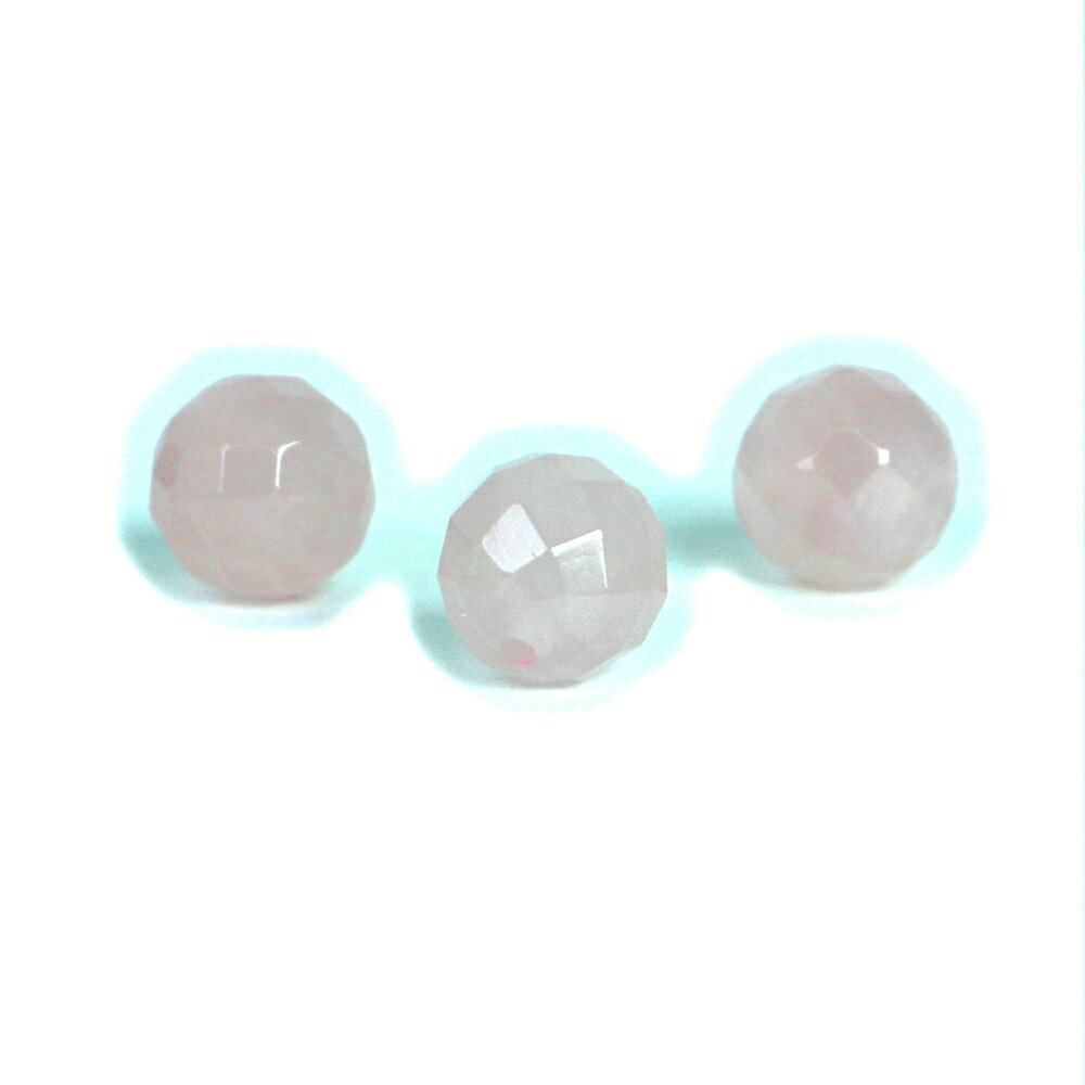 Rakuten - ●1粒売り●ローズクォーツ（ミルキーカラー）【カット】10mm【天然石 ビーズ パワーストーン】