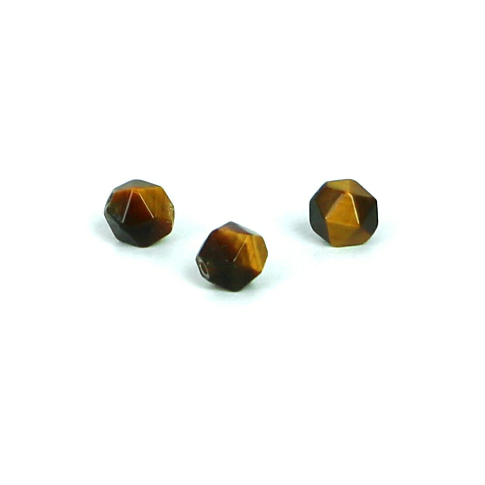 樂天商城 - ●1粒売り●タイガーアイ【ダイヤカット】6mm【天然石 ビーズ パワーストーン】