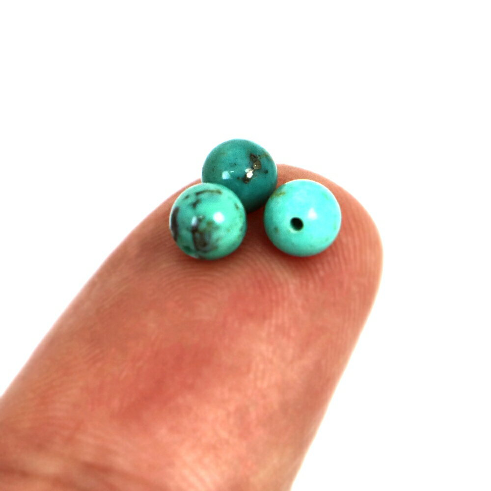 ●5粒売り●ターコイズ【丸玉】4mm【天然石 ビーズ パワーストーン】