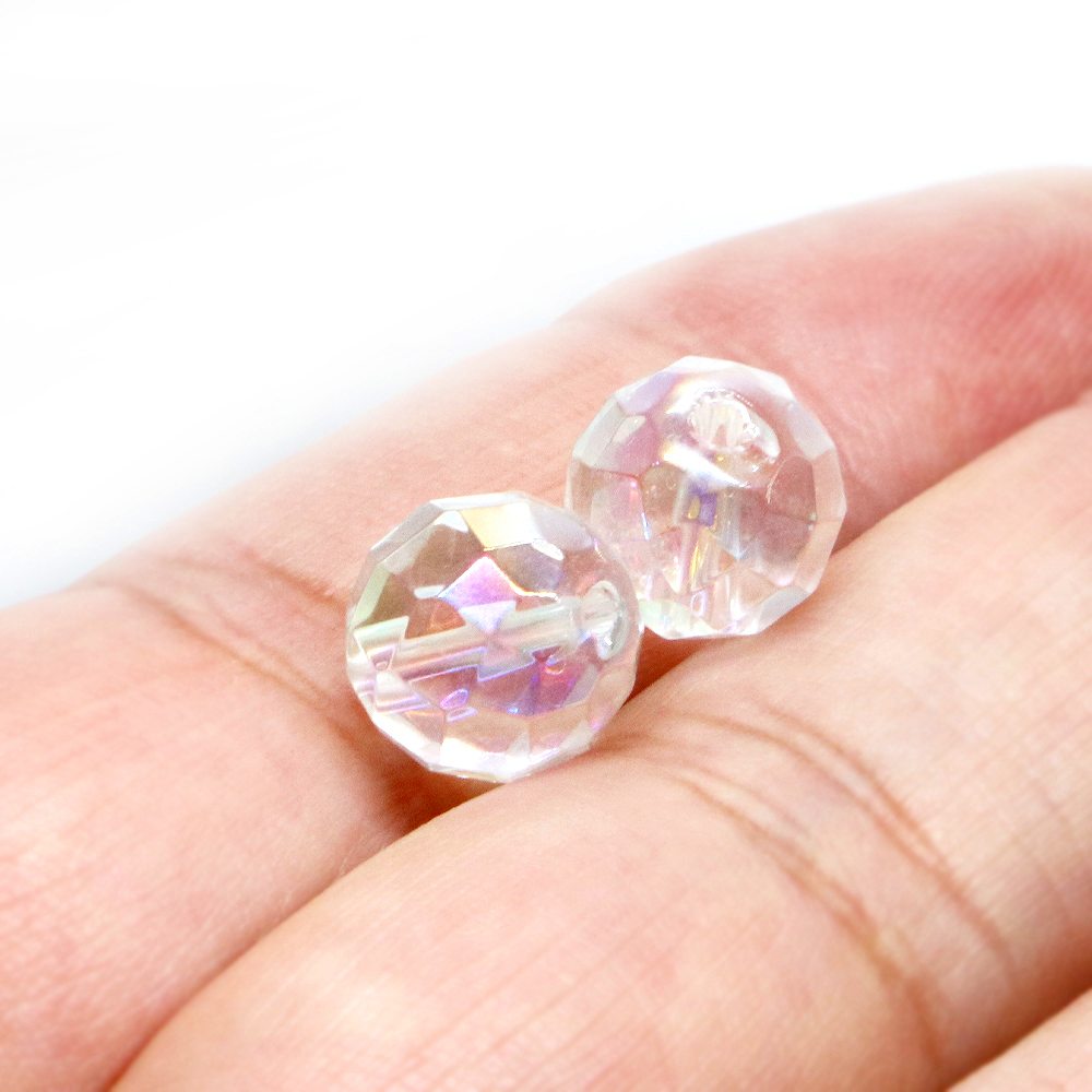 ●1粒売り●アクアオーラ レインボーオーラ 【カット】10mm【天然石 ビーズ パワーストーン】