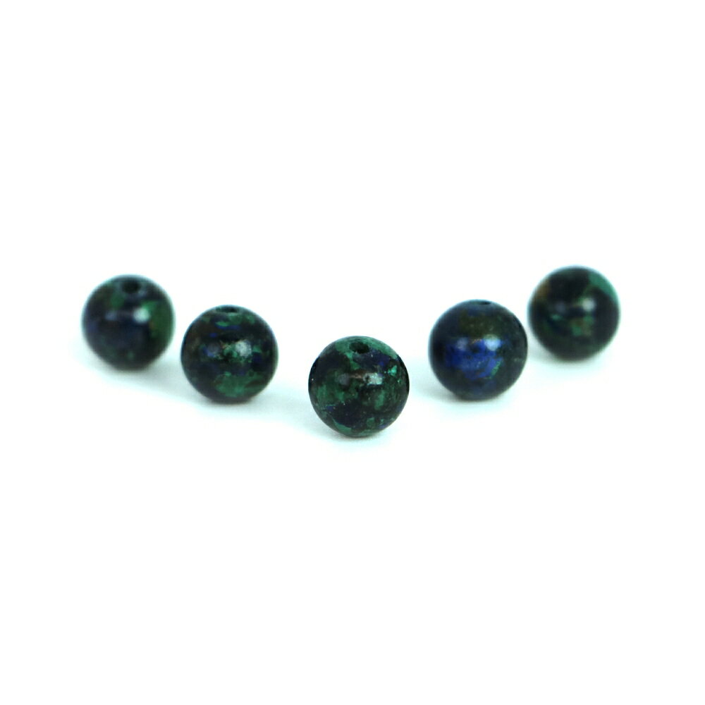 ●5粒売り●アズライト【丸玉】6mm【天然石 ビーズ パワーストーン】