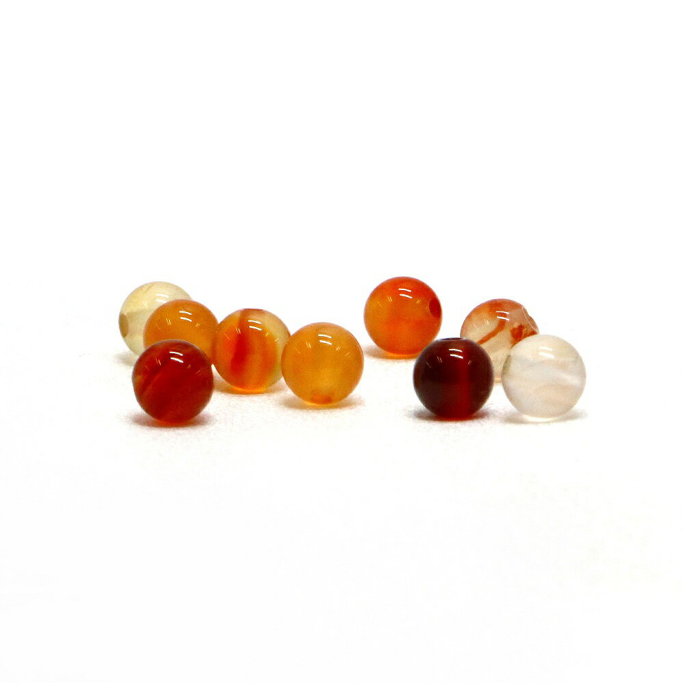 ●5粒売り●カーネリアン【丸玉】4mm【天然石 ビーズ パワーストーン】