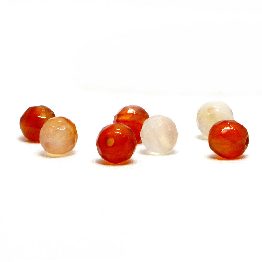 樂天商城 - ●5粒売り●カーネリアン【カット】6mm【天然石 ビーズ パワーストーン】