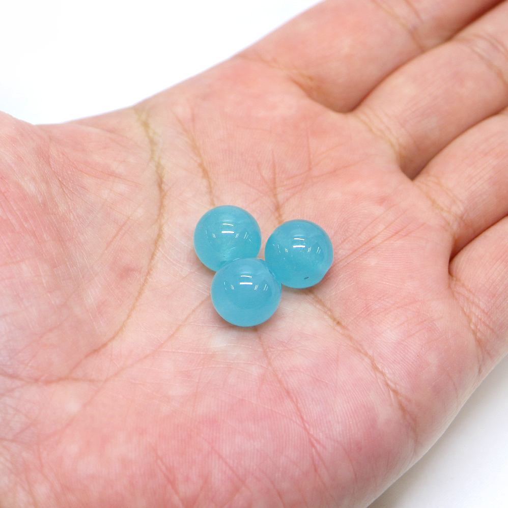 ●1粒売り●カラージェード(ブルー・染め)【丸玉】12mm【天然石 ビーズ パワーストーン】