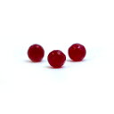 ●1粒売り●カラージェード(レッド・染め)【カット】6mm【天然石 ビーズ パワーストーン】