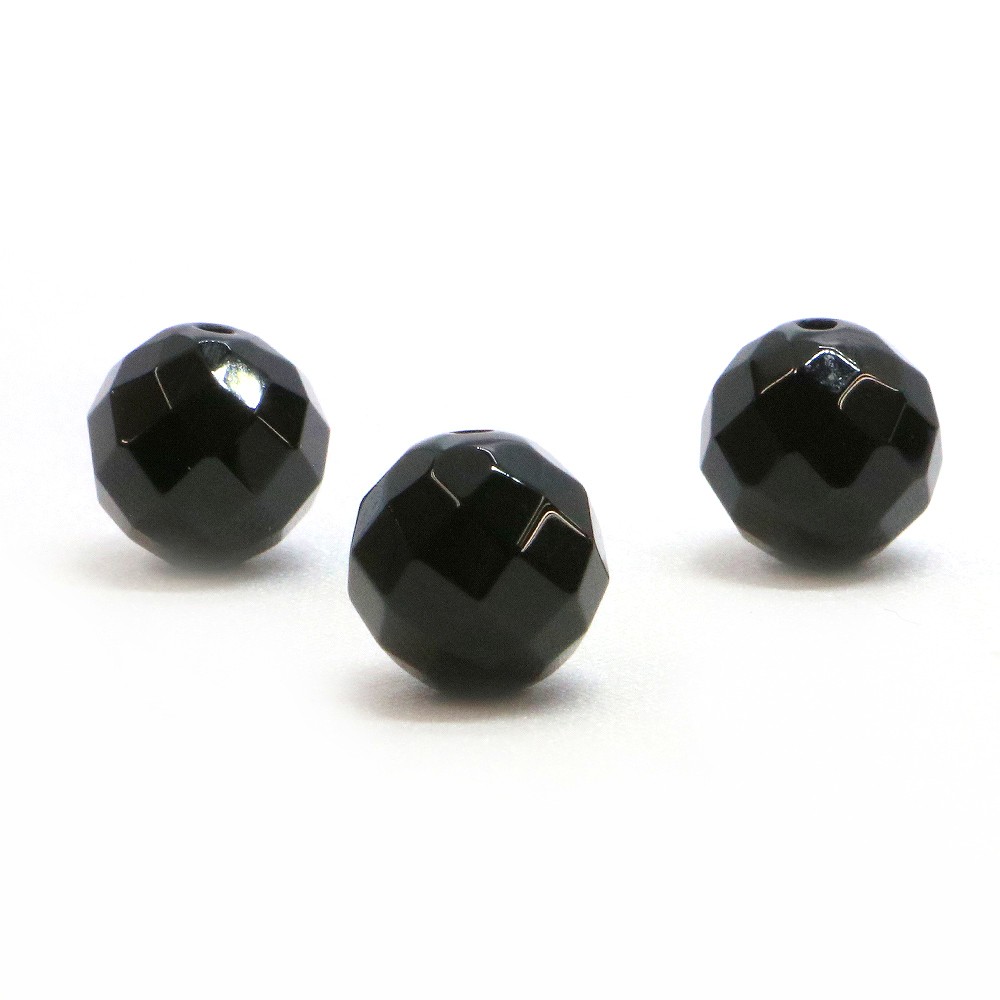 ●1粒売り●オニキス【カット】10mm【天然石 ビーズ パワーストーン】