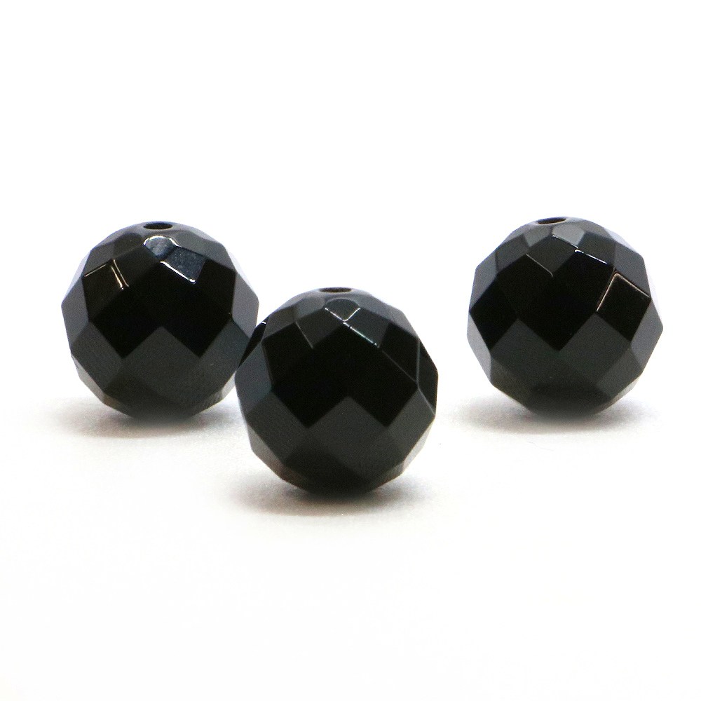 ●1粒売り●オニキス【カット】12mm【天然石 ビーズ パワーストーン】