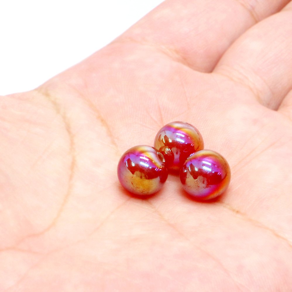 ●1粒売り●レッドアゲートオーラ【丸玉】10mm【天然石 ビーズ パワーストーン】