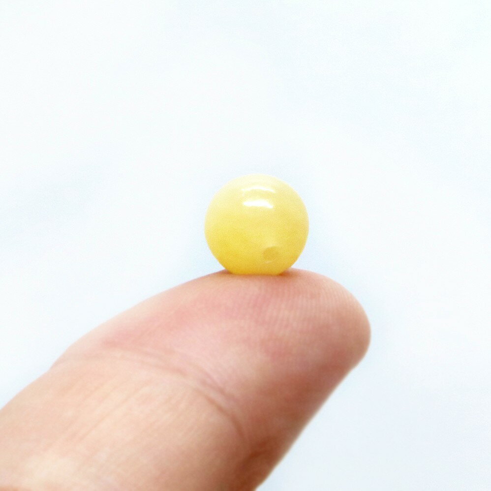 ●1粒売り●イエローカルサイト【丸玉】8mm【天然石 ビーズ パワーストーン】